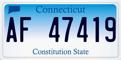 CT license plate AF47419