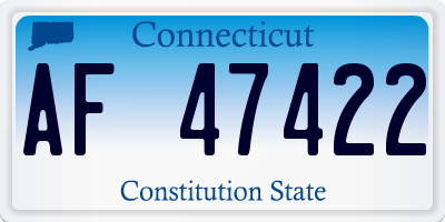 CT license plate AF47422