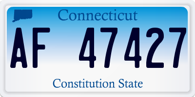 CT license plate AF47427