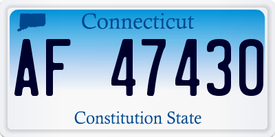 CT license plate AF47430