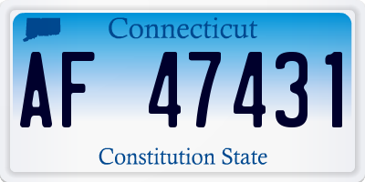 CT license plate AF47431
