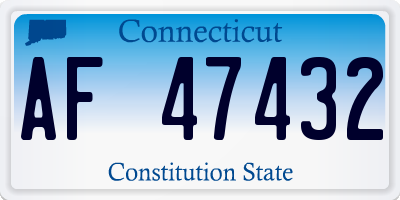 CT license plate AF47432