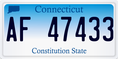 CT license plate AF47433