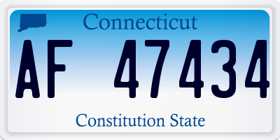 CT license plate AF47434