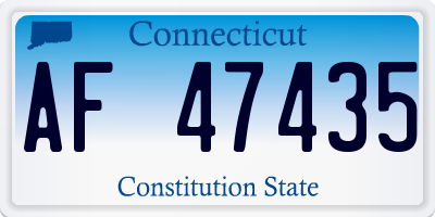 CT license plate AF47435