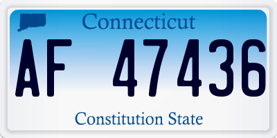 CT license plate AF47436