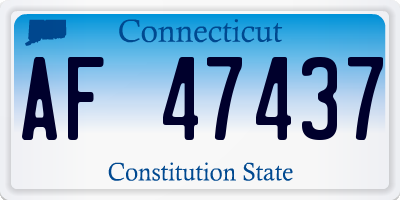 CT license plate AF47437