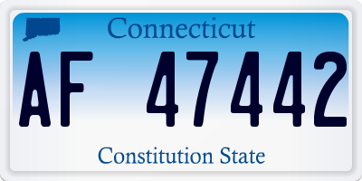 CT license plate AF47442