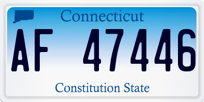 CT license plate AF47446