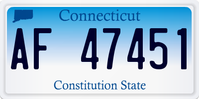 CT license plate AF47451