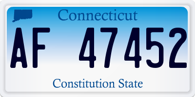 CT license plate AF47452