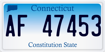 CT license plate AF47453