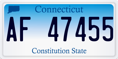 CT license plate AF47455