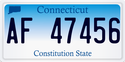 CT license plate AF47456