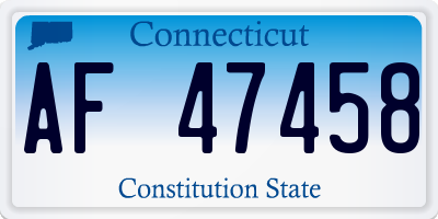 CT license plate AF47458