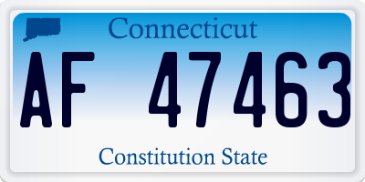CT license plate AF47463