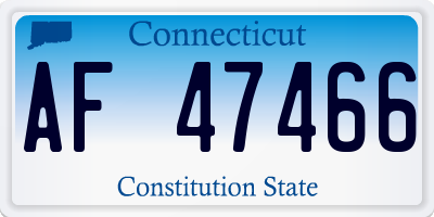 CT license plate AF47466