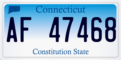 CT license plate AF47468