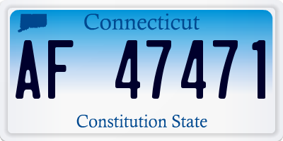 CT license plate AF47471