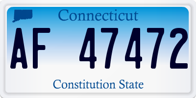 CT license plate AF47472