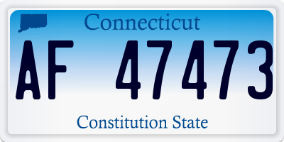 CT license plate AF47473