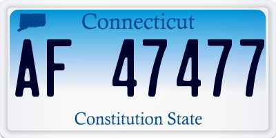 CT license plate AF47477