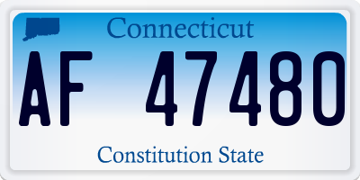 CT license plate AF47480