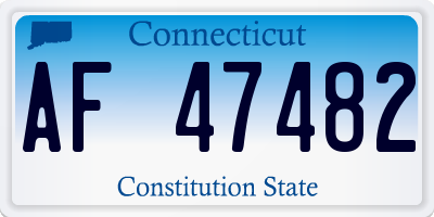 CT license plate AF47482