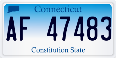 CT license plate AF47483