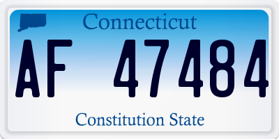 CT license plate AF47484