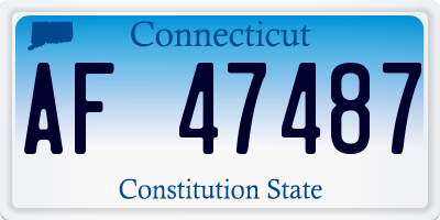 CT license plate AF47487