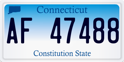 CT license plate AF47488