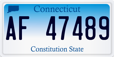 CT license plate AF47489