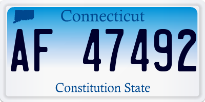 CT license plate AF47492
