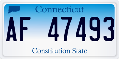 CT license plate AF47493