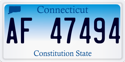 CT license plate AF47494