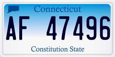 CT license plate AF47496