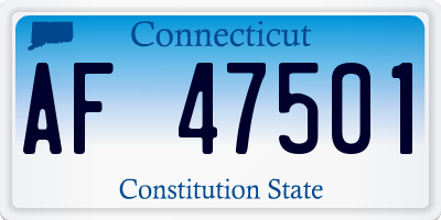 CT license plate AF47501