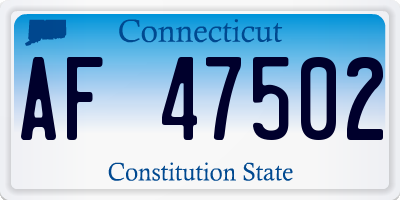 CT license plate AF47502