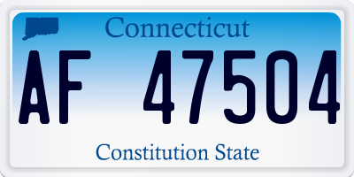 CT license plate AF47504