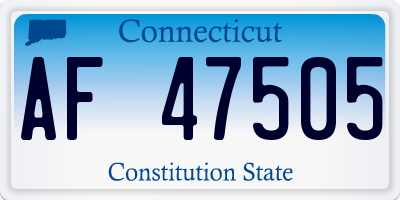 CT license plate AF47505