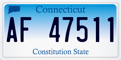 CT license plate AF47511
