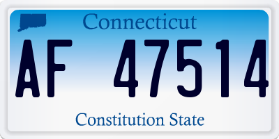 CT license plate AF47514