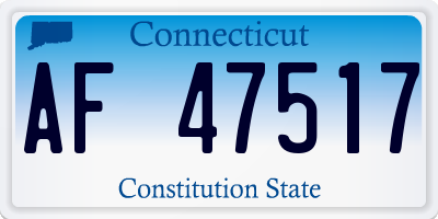 CT license plate AF47517