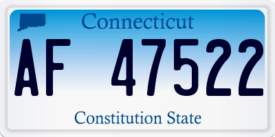 CT license plate AF47522