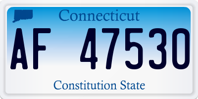 CT license plate AF47530