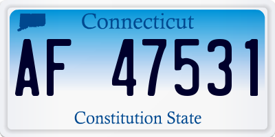 CT license plate AF47531
