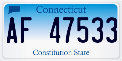 CT license plate AF47533
