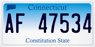 CT license plate AF47534