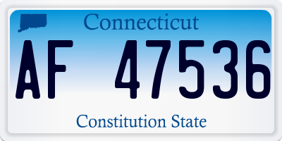 CT license plate AF47536